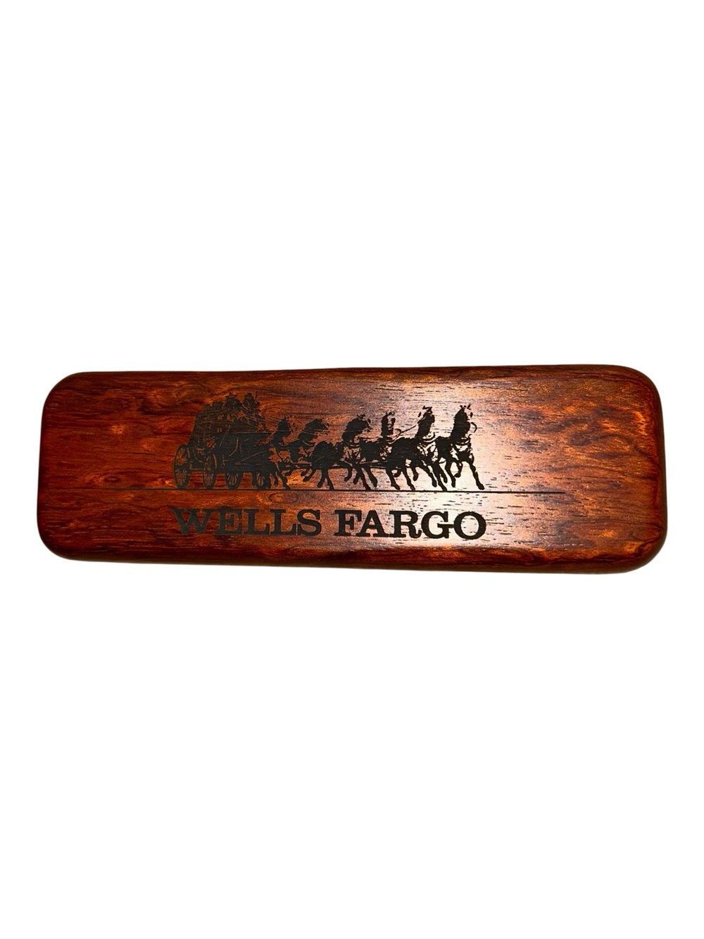 Branded Wooden Pen Case in Rich Brown